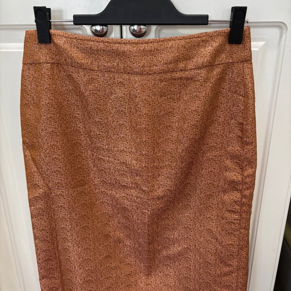 NWOT J. Crew Metallic Rose Gold Skirt